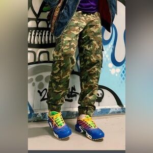 Forever 21 Men's Camo Cargo Joggers - Green Camouflage